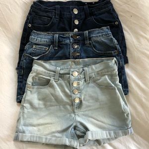 Justice Girls Denim Shorts, Size 12, 3 pair